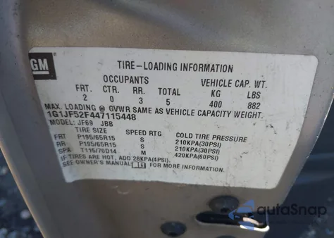 2004 Chevrolet Cavalier Ls из США, поврежденный, VIN 1G1JF52F447115448